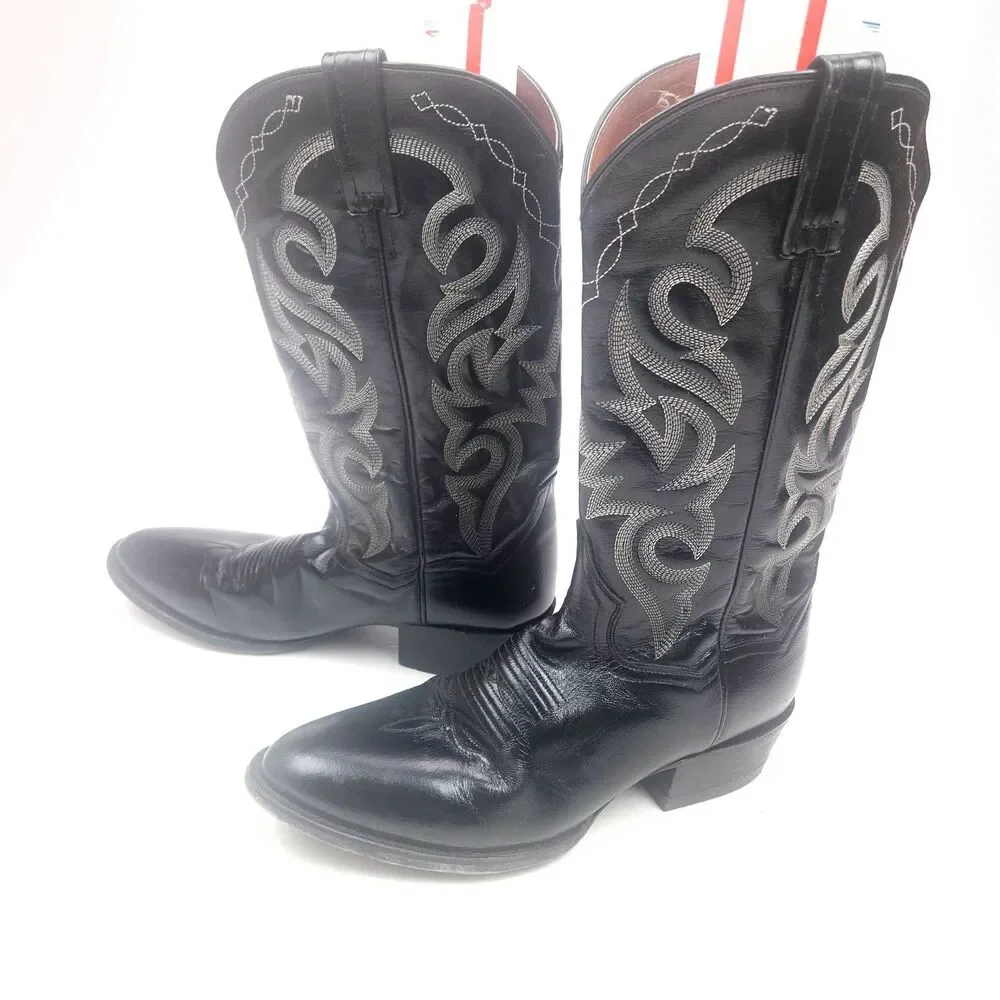 Dan Post Cowboy Boots Mens Size 9 D Western black